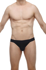 PetiteQ bikini aizy modal black black form-fitting briefs with smooth modal fabric finish front view