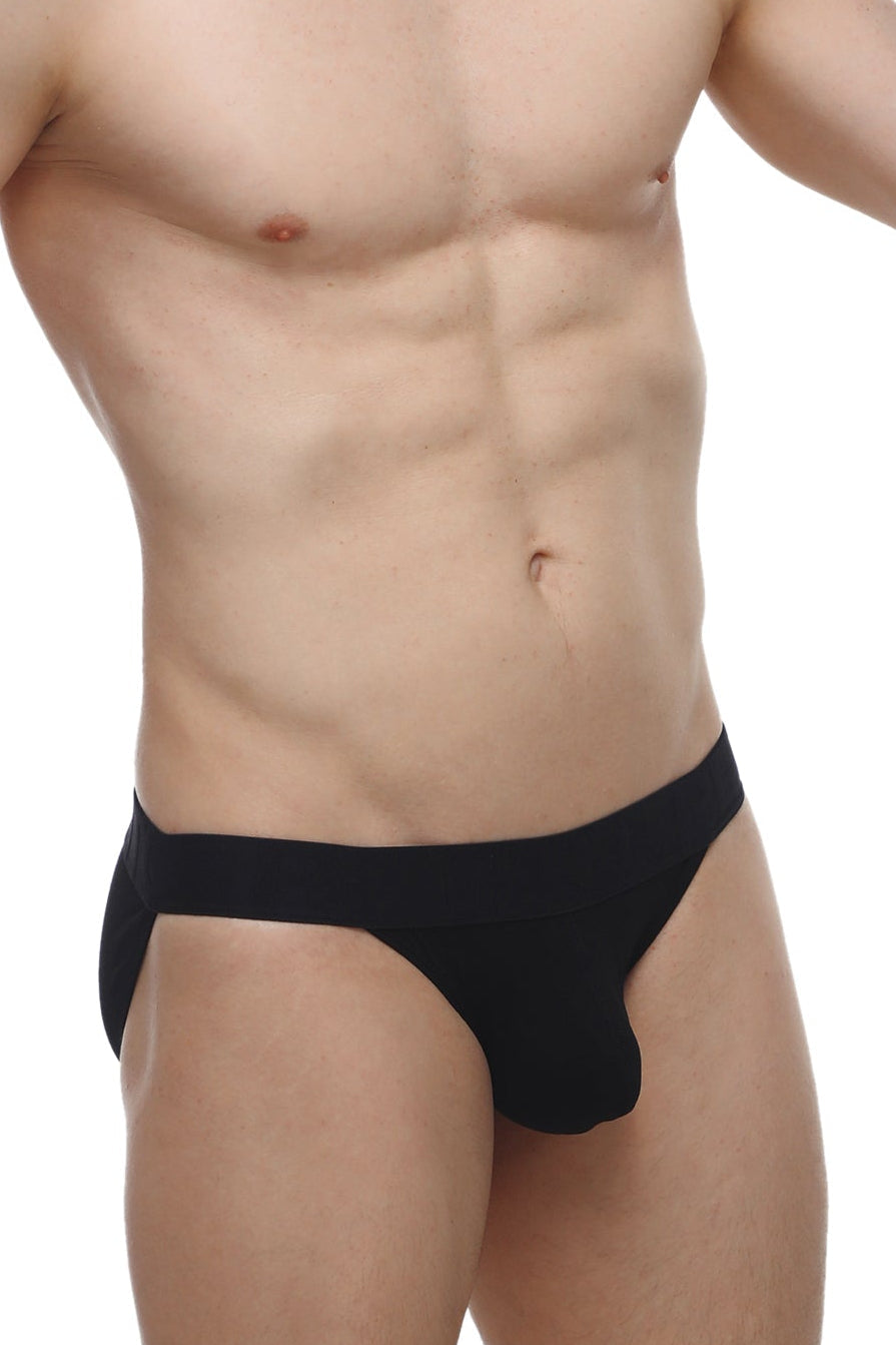 PetitQ bikini Aizy modal black briefs with smooth form-fitting design showing front side in black modal fabric