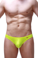 Bikini capri joe neon yellow bright neon yellow men’s briefs with small red logo on waistband for comfortable wear