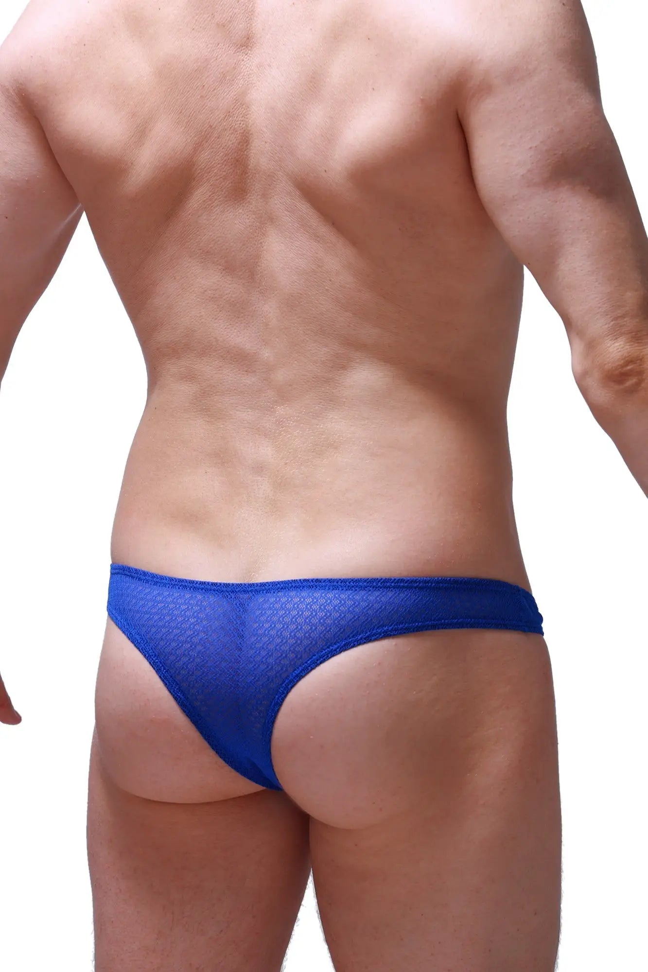 Blue mesh bikini capri briefs showcasing breathable fabric and vibrant color for comfortable everyday wear
