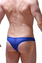 Blue mesh bikini capri briefs showcasing breathable fabric and vibrant color for comfortable everyday wear