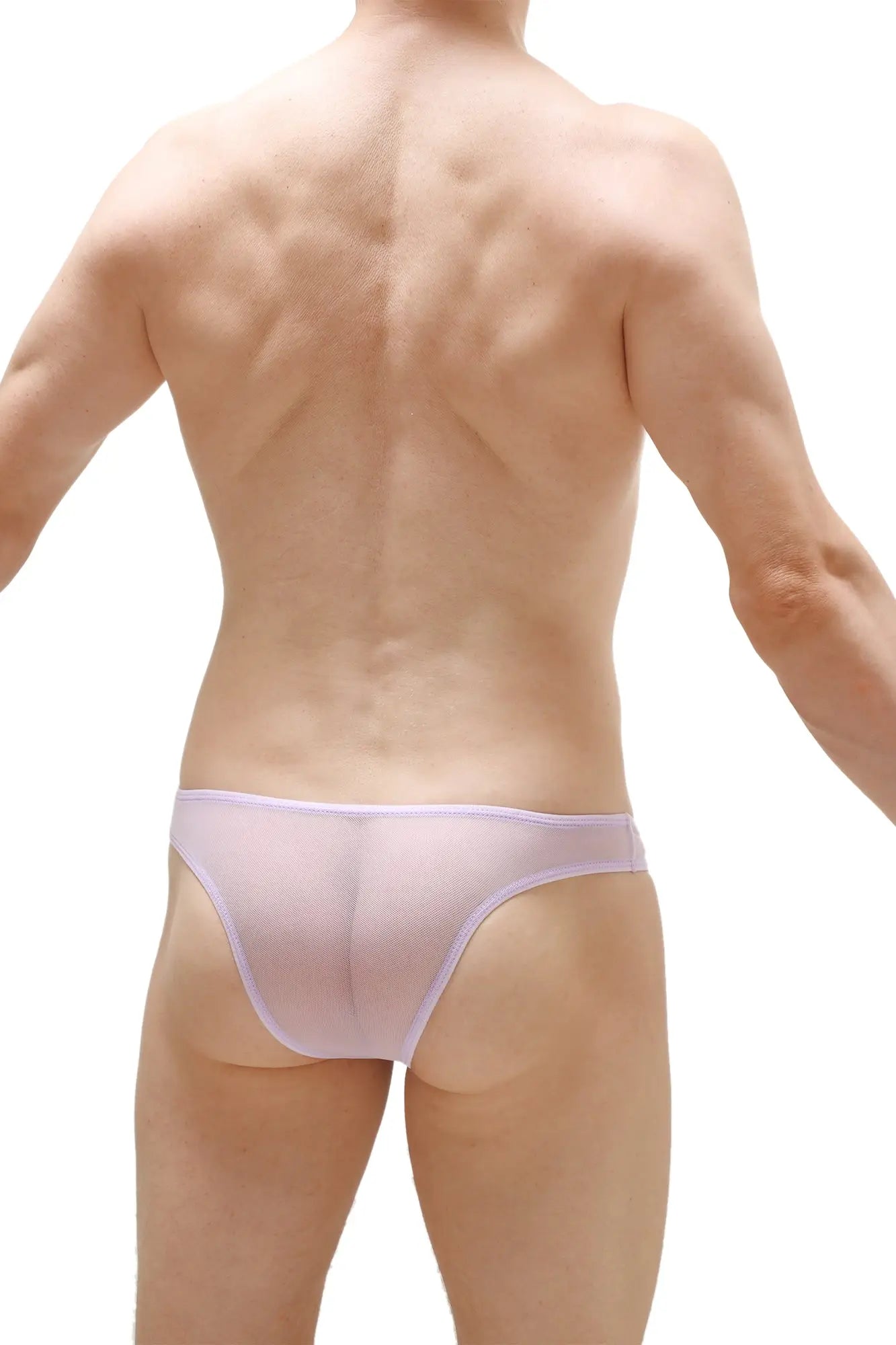 Sheer lavender mesh brief bikini capri net lilac with smooth form-fitting design