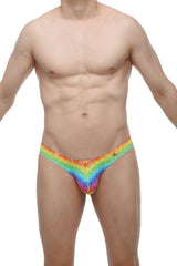PetitQ bikini capri rainbow rainbow glitter briefs with vibrant shimmering gradient design and comfortable fit