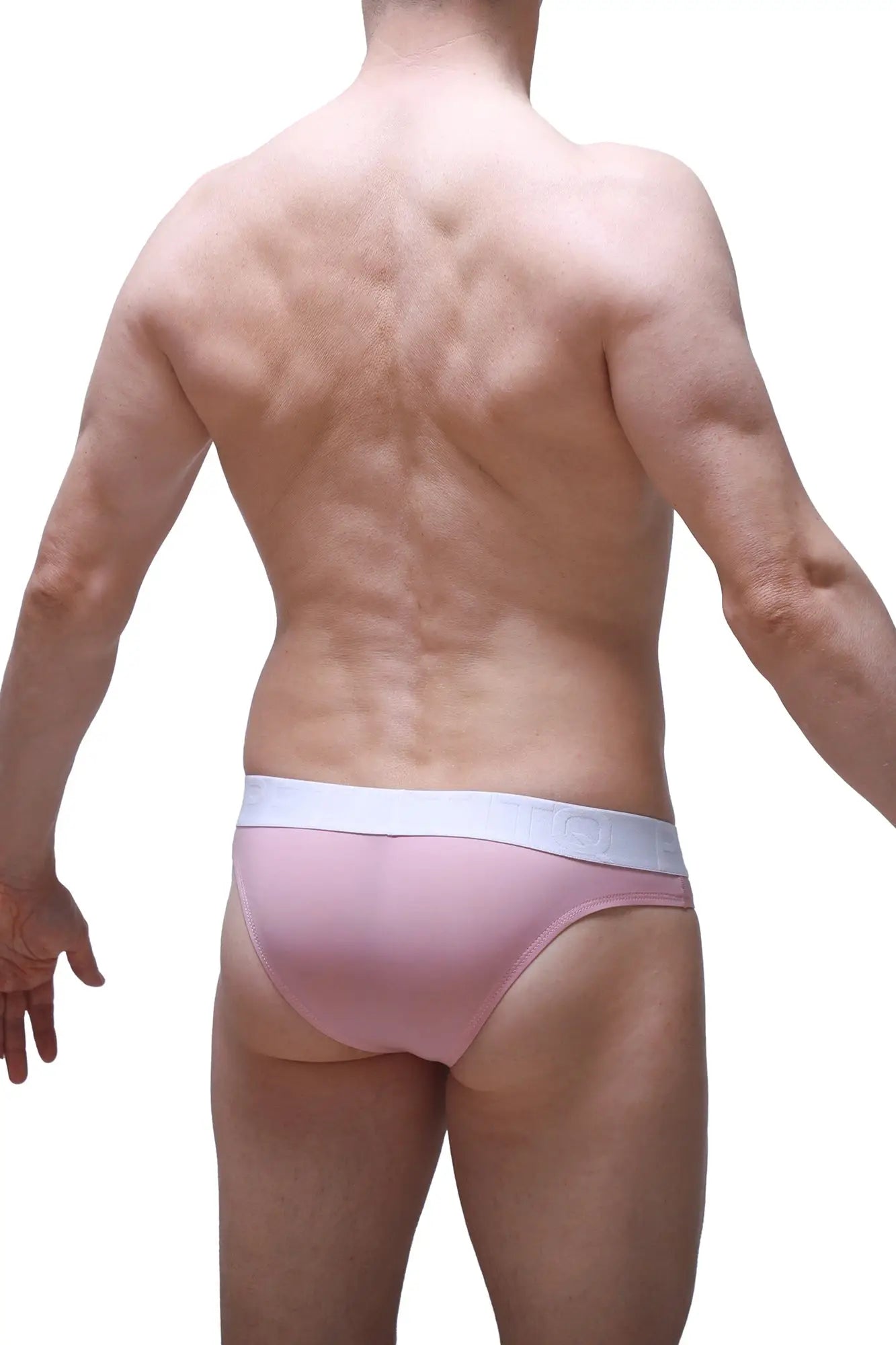 Pink bikini briefs chisa tea rose with white waistband made from soft breathable fabric for everyday wear