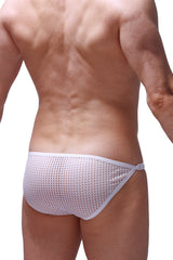 PetitQ bikini fors durtol white mesh briefs with a snug fit and subtle elastic waistband for comfortable wear