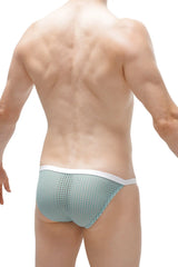 Light blue mesh briefs with white waistband for bikini ladon durtol green featuring breathable fabric design