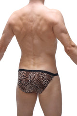 Leopard-print briefs with black waistband from petitq bikini ladon ascou panthere in soft fabric