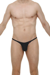 Black thong bikini plellis joe black with small red logo on the side made of comfortable fabric
