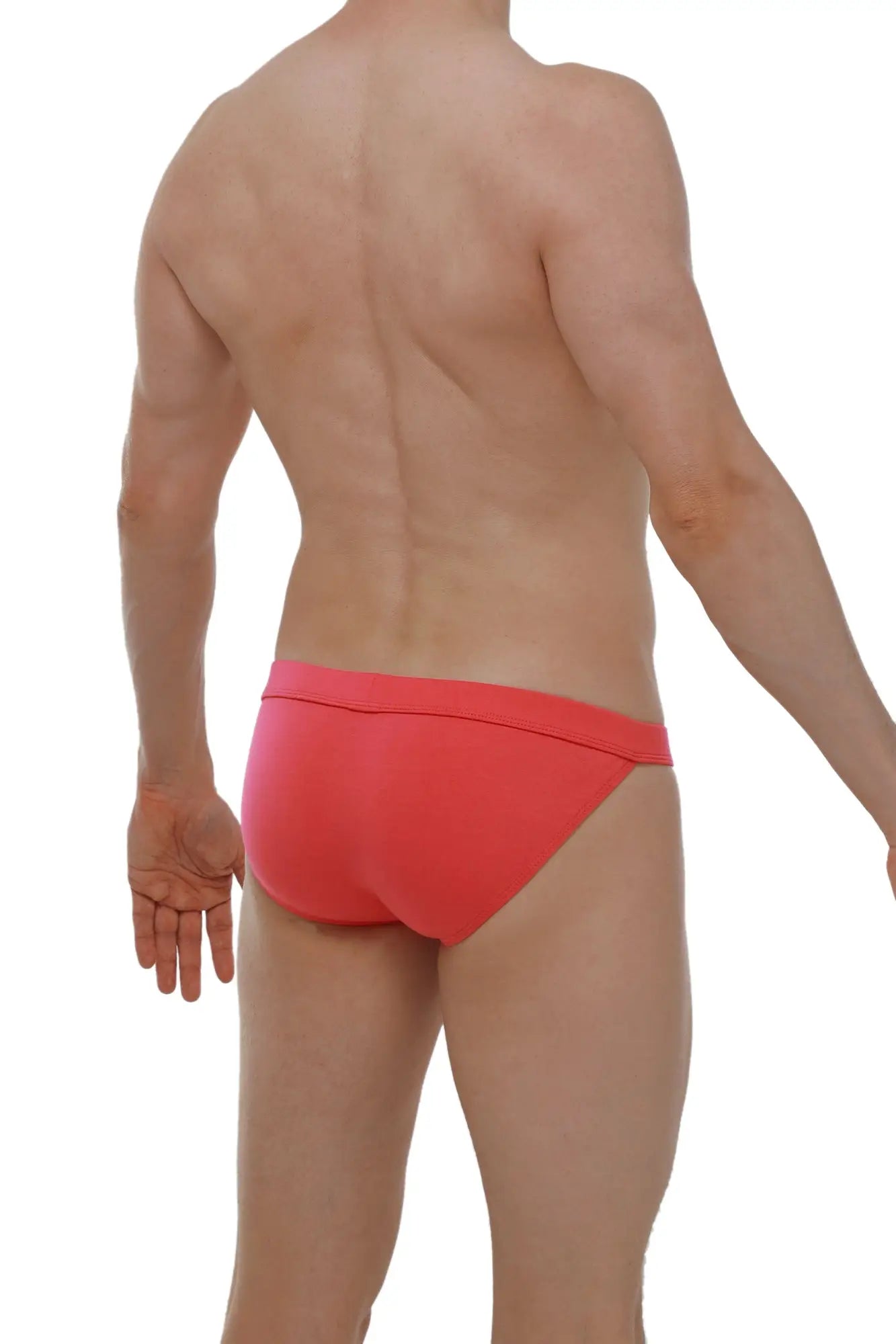 Bright coral bikini sillas modal briefs with smooth, form-fitting fabric and clean minimalist design