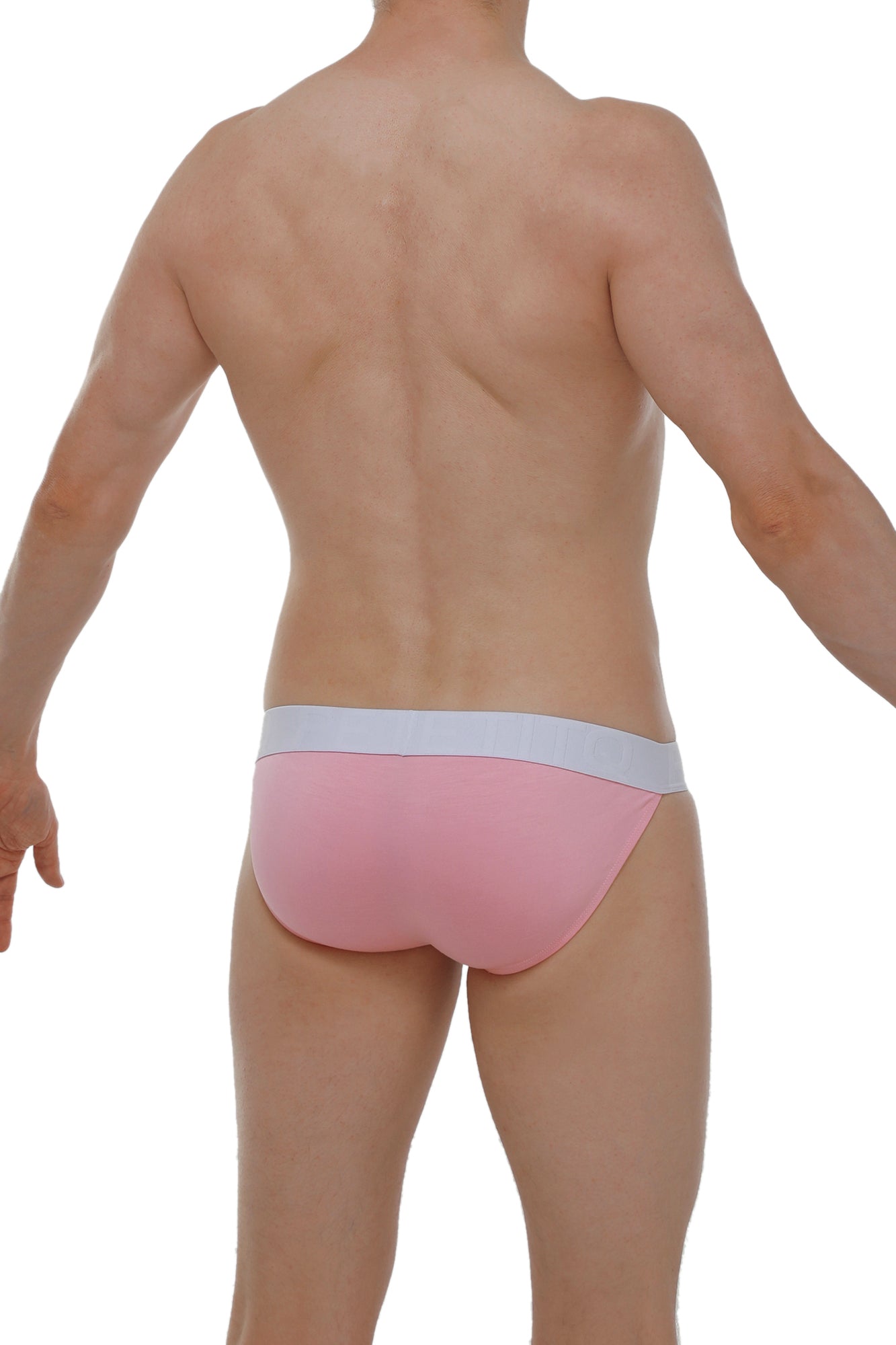 Pink petitq bikini aizy modal briefs with white waistband made from soft modal fabric for comfortable wear