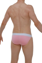 Pink petitq bikini aizy modal briefs with white waistband made from soft modal fabric for comfortable wear