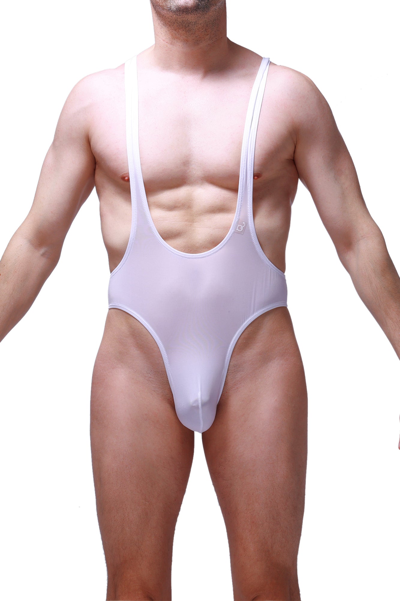 Petitq bodysuit thong gonzac plum white white sheer mesh one-piece swimsuit with thin shoulder straps and high-cut leg