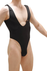 PetitQ bodysuit soyons joe black one-piece swimsuit with deep v-neckline and thin shoulder straps