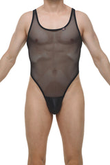 PetitQ Men's Bodythong Pencran Mesh Black