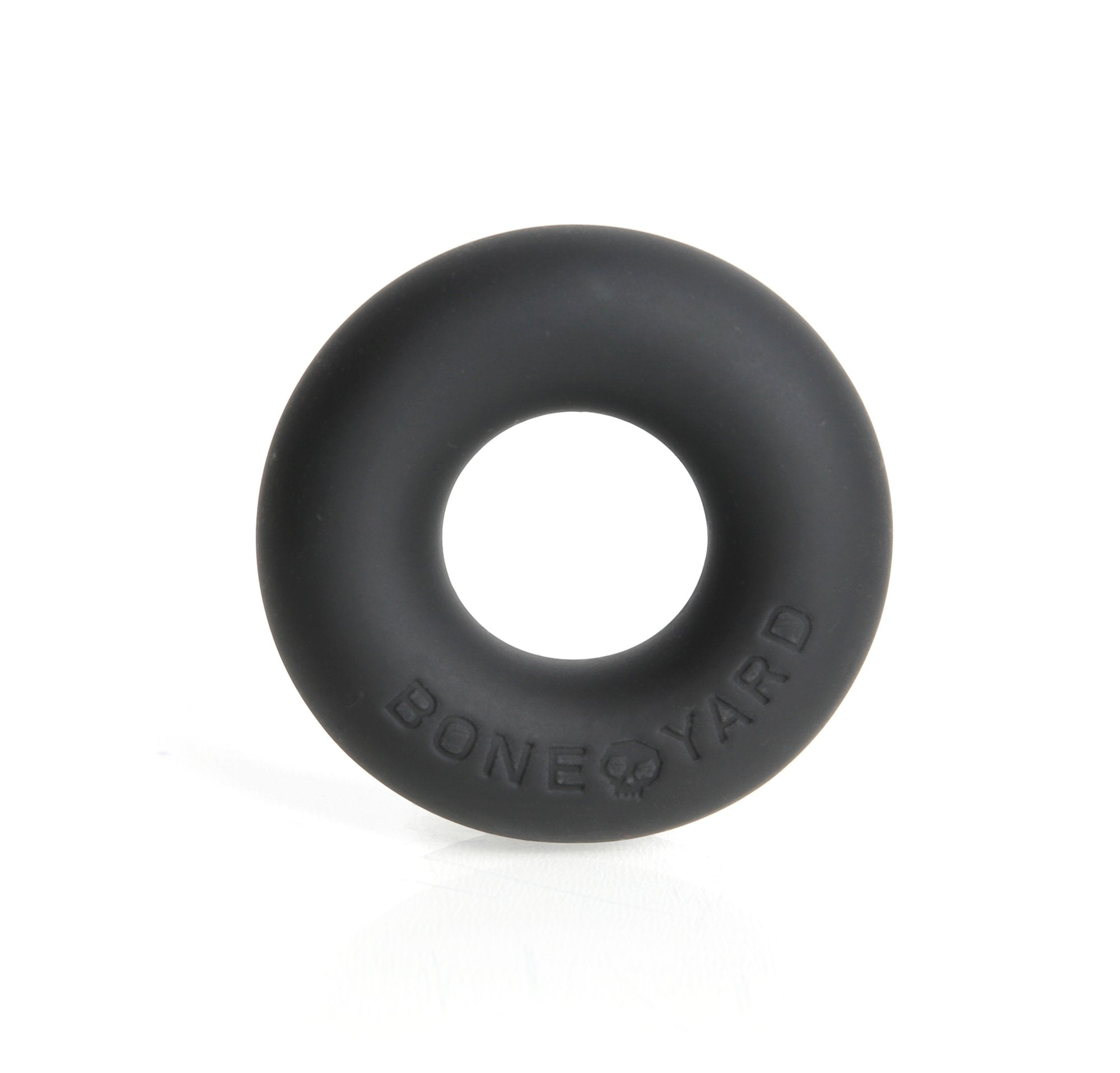 Black ultimate silicone ring made of durable silicone embossed with bone yard on its surface
