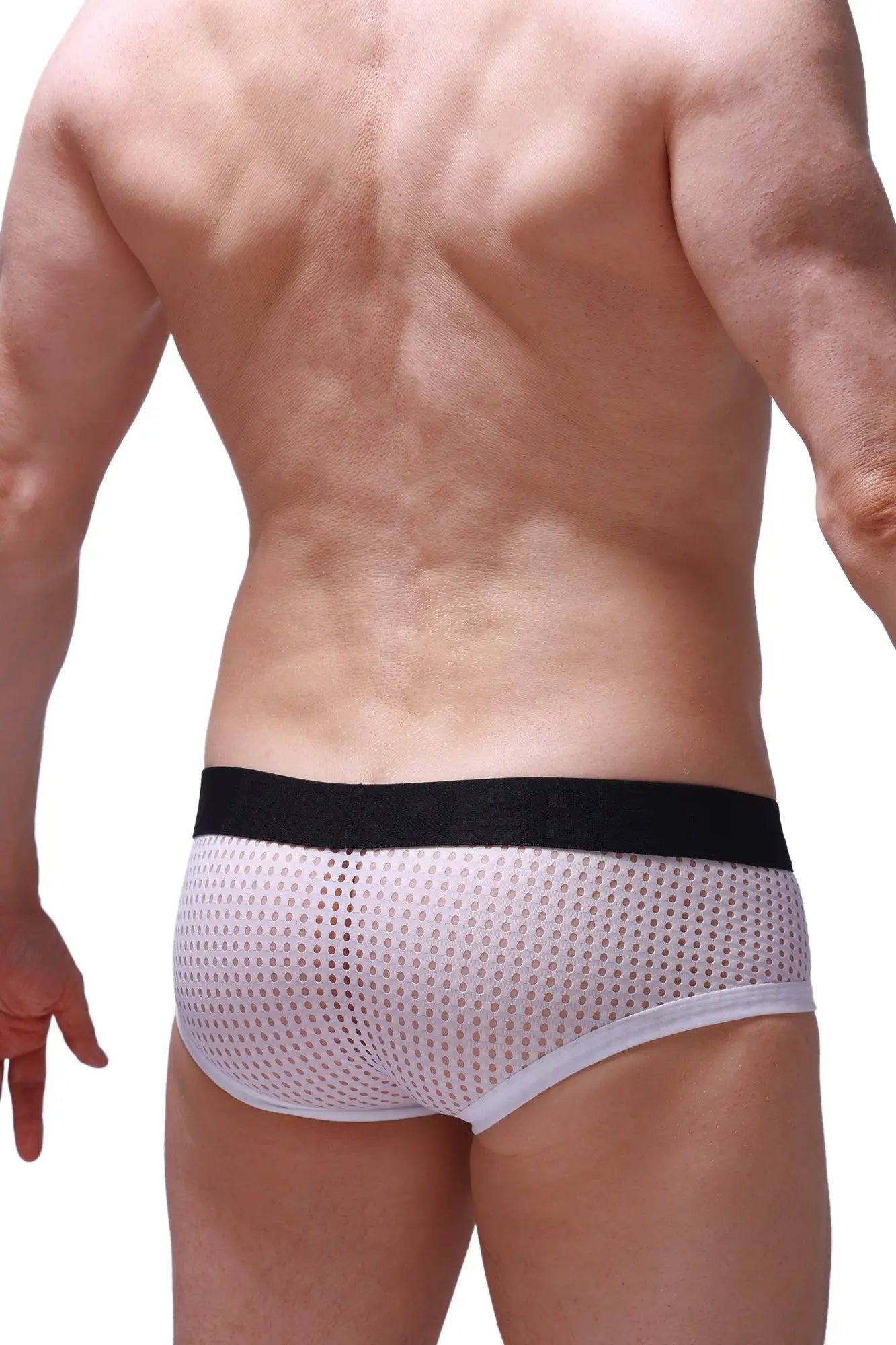 Boxer brief chill durtol white made of white mesh with a black waistband for lightweight breathable comfort