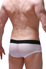 Boxer brief chill durtol white made of white mesh with a black waistband for lightweight breathable comfort