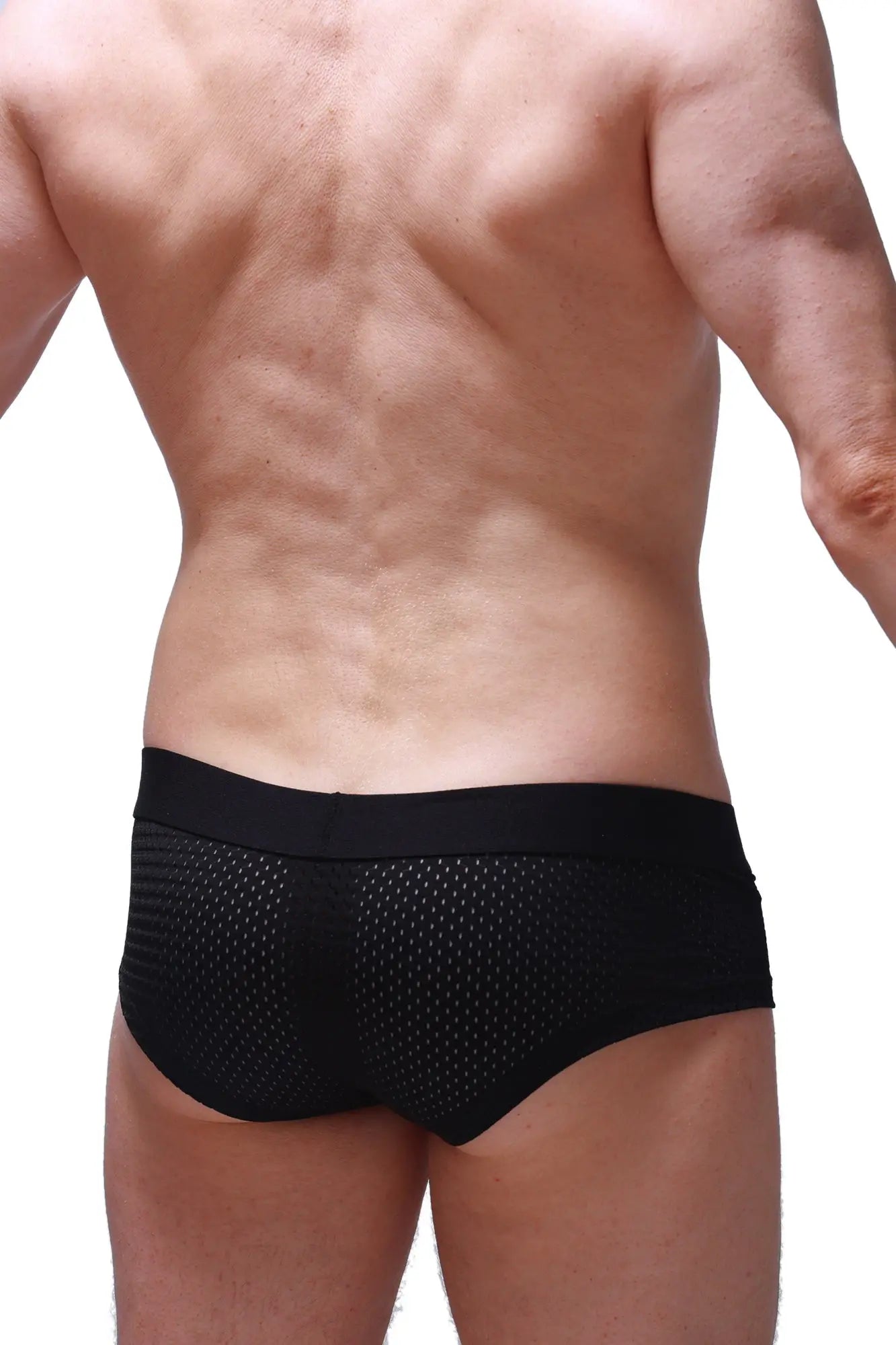 Black mesh briefs boxer chill bee black with solid waistband breathable lightweight underwear for everyday wear