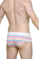 PetitQ Men's Boxer Brief Chill Candy Stripes Short Leg