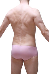 A pair of soft pink boxer chill skine briefs with smooth form-fitting design in tea rose color