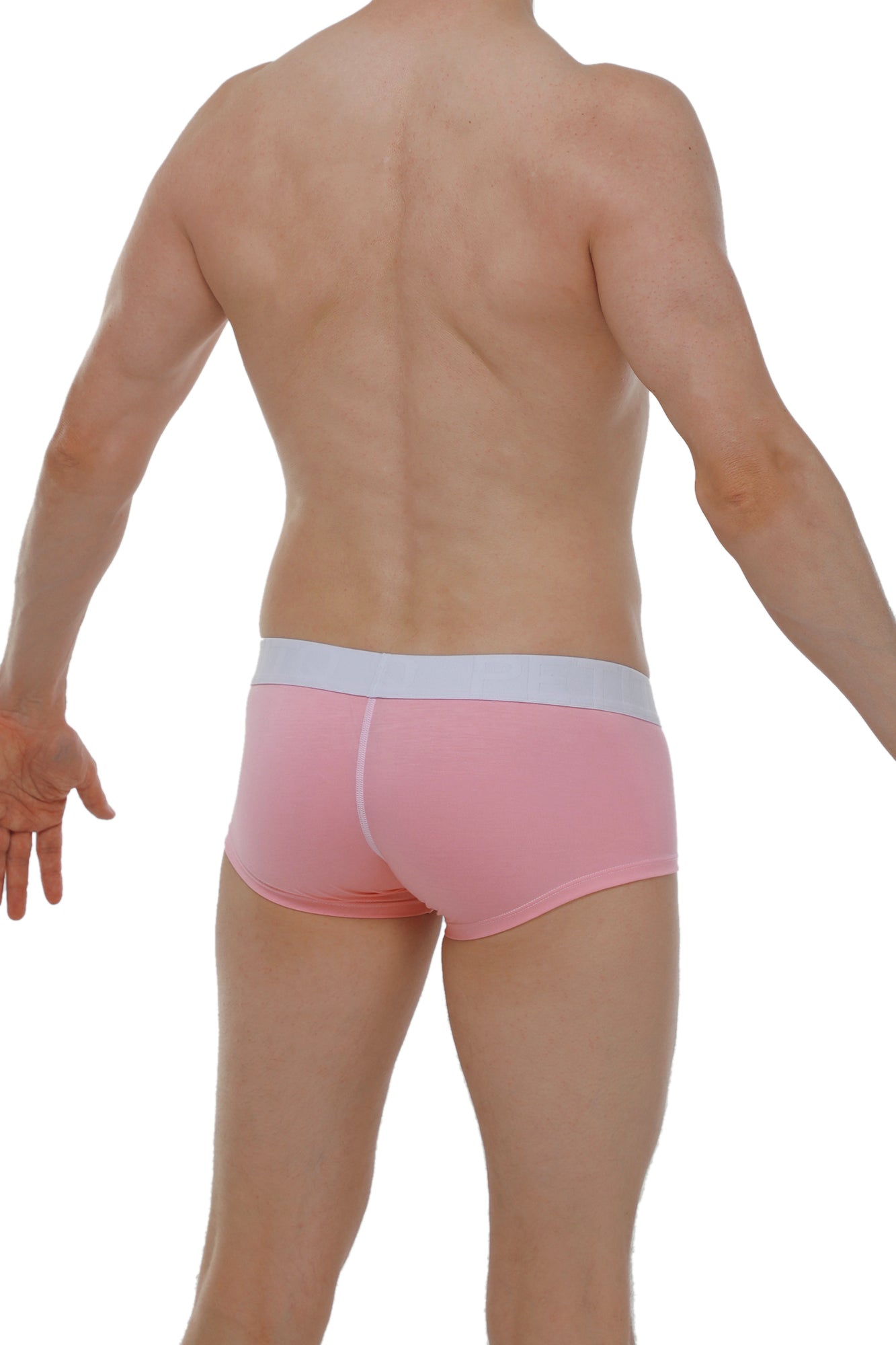 Petitq boxer chillax modal pink briefs in pink with a white waistband made from soft modal fabric