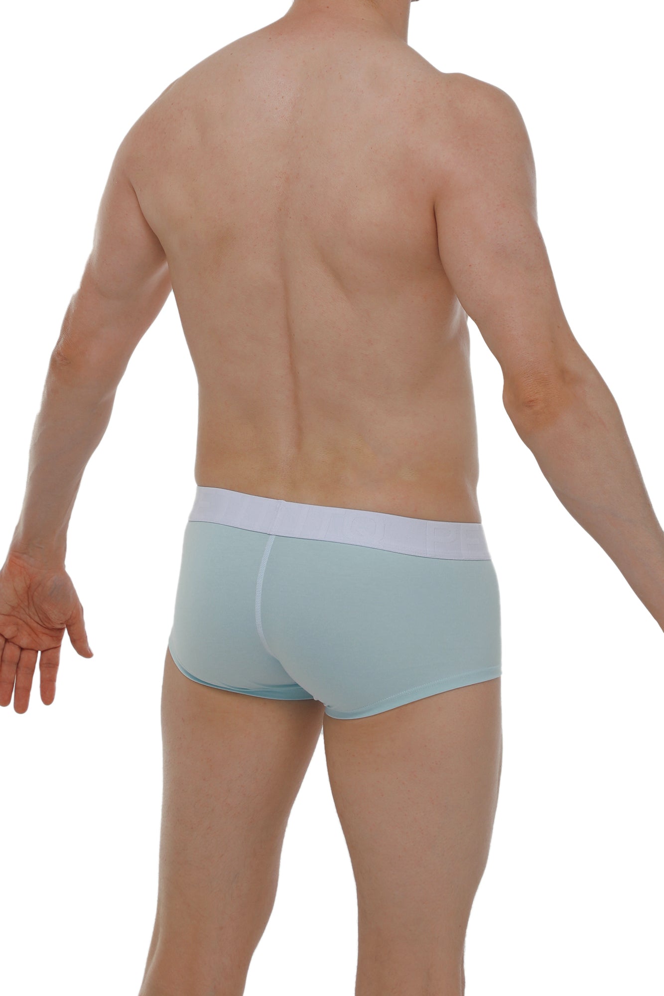 Light blue petitq boxer briefs with white waistband made from modal fabric for comfortable chillax wear