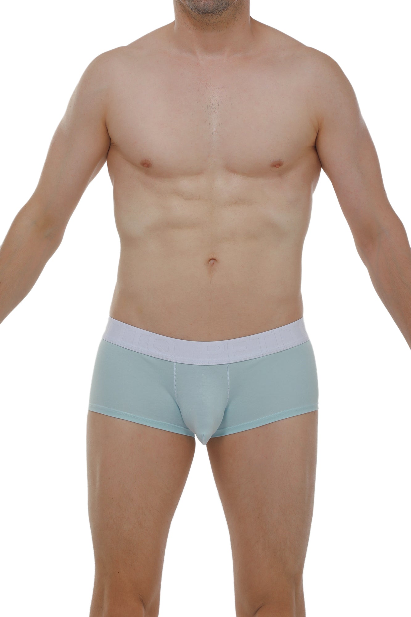 Petitq boxer chillax modal sky blue light blue men’s briefs with white waistband made from soft modal fabric