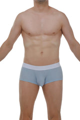 Light blue ribbed men’s briefs with a contrasting white waistband boxer chillax rib blue for comfortable wear