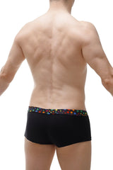 Black briefs boxer coudoux stars with colorful star-patterned waistband perfect for everyday comfort
