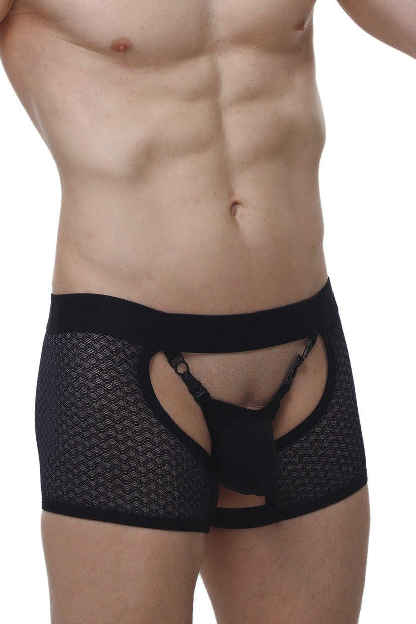 PetitQ Boxer String Strumpfhalter Angy Macra Schwarz