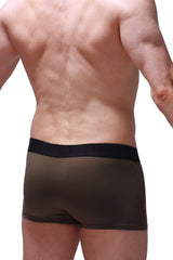 Black waistband men’s boxer briefs in dark brown smooth fabric from boxer hang olive collection