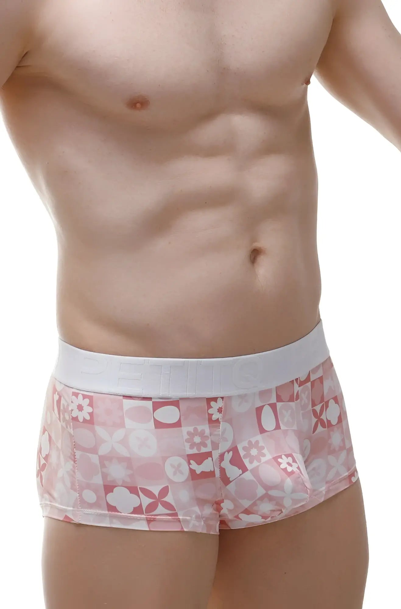 Boxer molac pink bunny pink patterned boxer briefs with white elastic waistband for comfortable daily wear