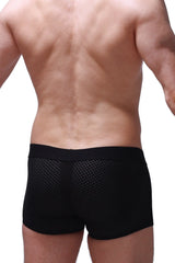 Boxer olloix bee black mesh briefs with a solid waistband featuring breathable black mesh fabric for comfort