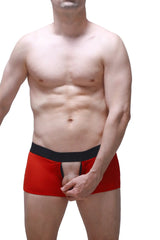 Boxer olloix bee red red mesh boxer briefs with black elastic waistband breathable and stylish underwear