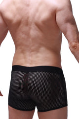 Black mesh boxer briefs boxer olloix durtol black with solid black waistband for breathable comfort