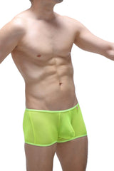 Boxer open net neon yellow bright neon green mesh briefs with a snug form fitting design