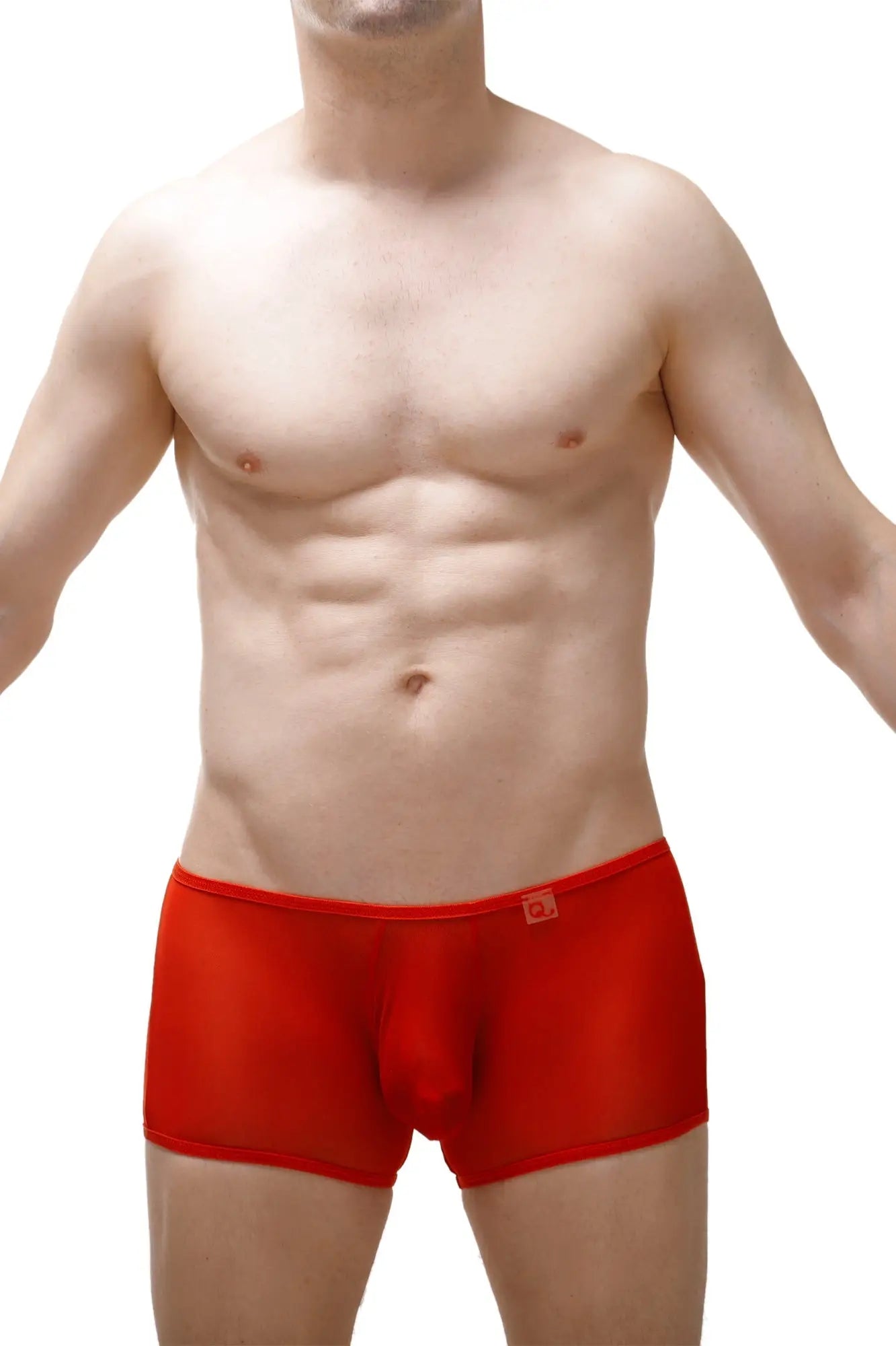 Boxer ougreen net red men’s briefs with smooth form-fitting design in red and small logo on waistband