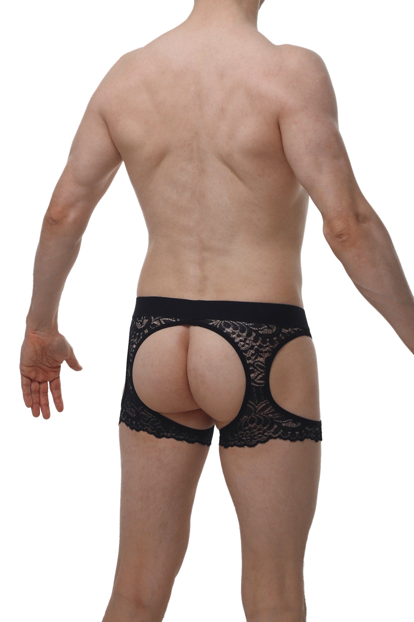 Black lace thong with cutout design from petitq boxer petitq corlier boudoir showing delicate lace details