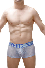 Light blue mesh men’s boxer briefs with matching elastic petitq waistband boxer protruder durtol sky blue