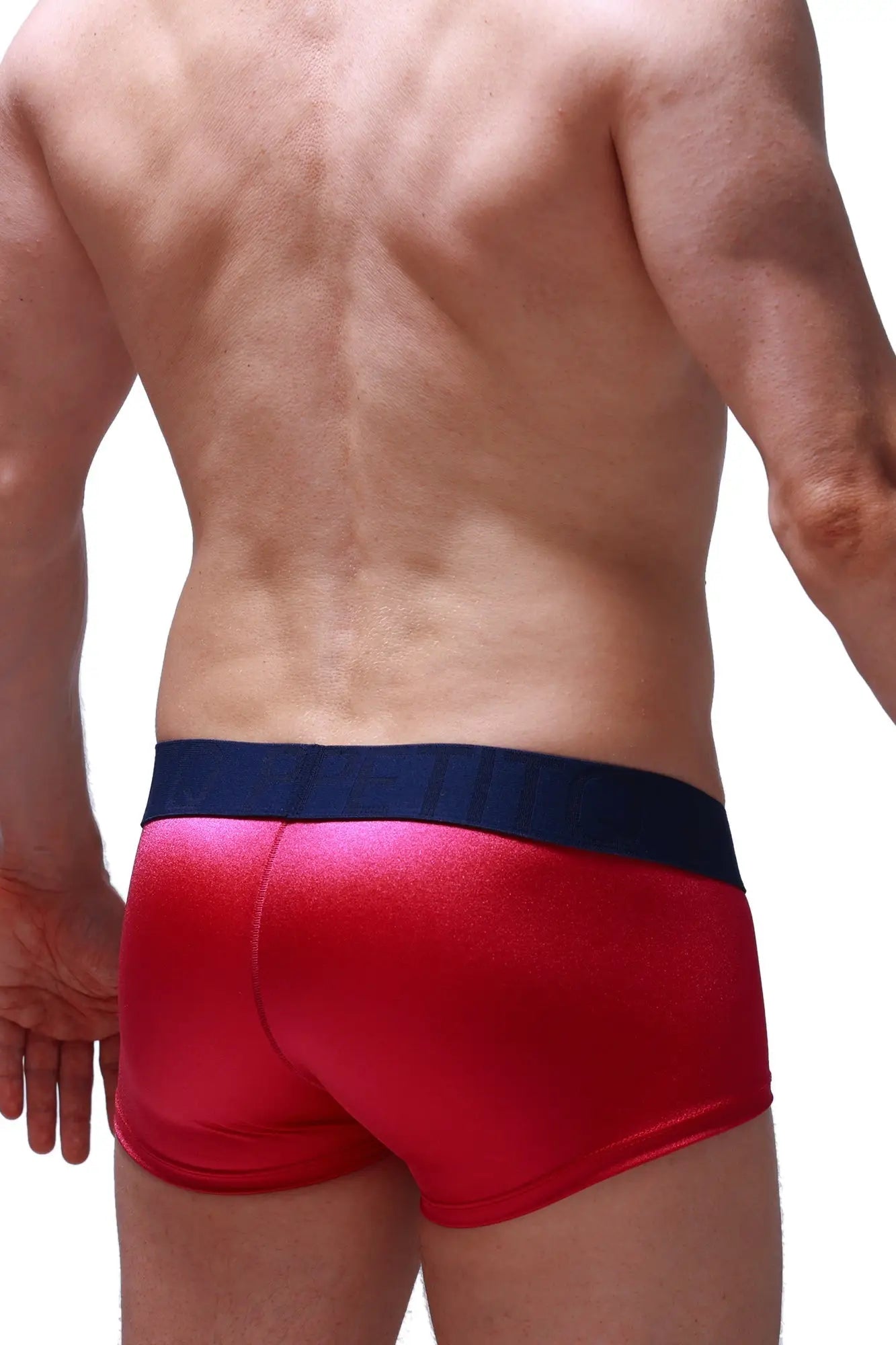 Boxer taik joe framboise red metallic briefs with navy blue waistband comfortable stylish underwear