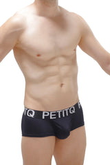 Black men’s briefs boxer taik plum black with a white petitq logo waistband for comfortable everyday wear
