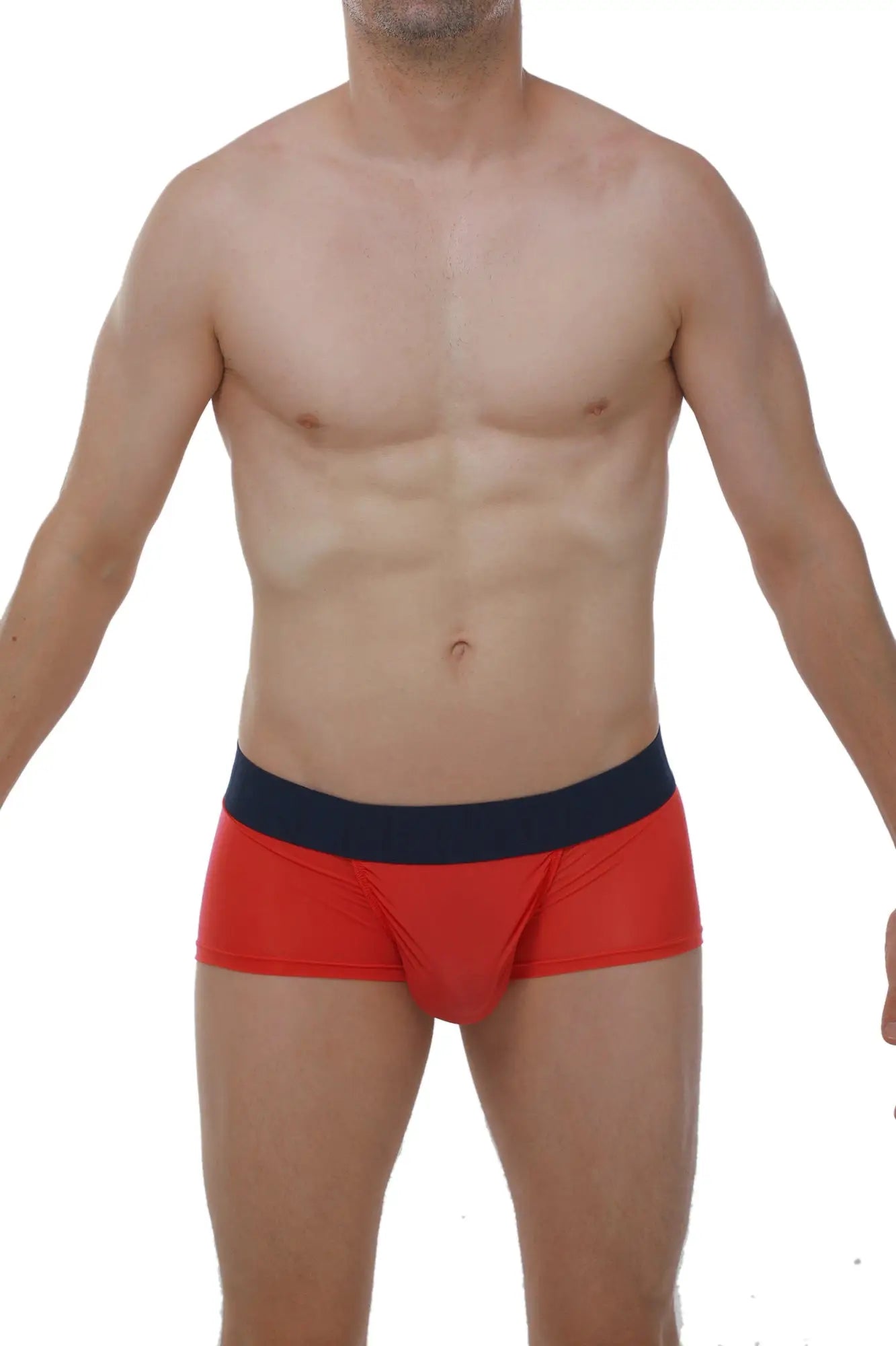 Boxer taik plum crimson red briefs with a navy blue waistband made for comfortable everyday wear
