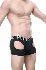 Black boxer veyar men’s boxer briefs with cutout side panels and branded elastic waistband