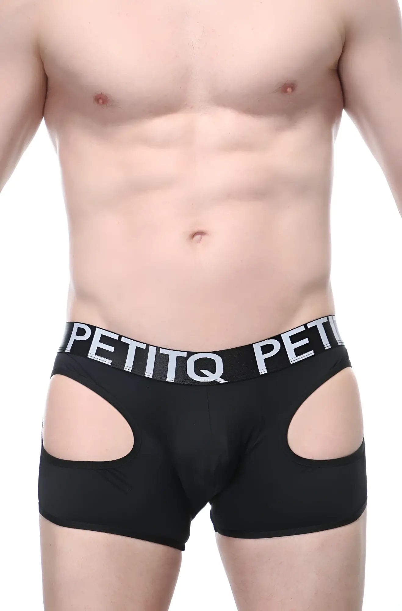 Black boxer veyar men’s briefs with white logo band and side cutouts in breathable fabric for everyday wear