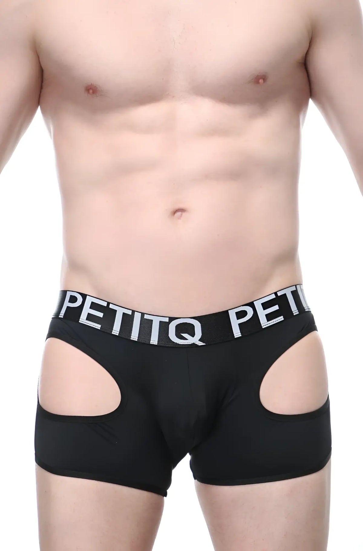 Black boxer veyar men’s briefs with white logo band and side cutouts in breathable fabric for everyday wear