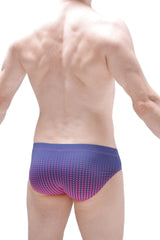 Brief ansan ascou pink purple and pink gradient dot-patterned swim trunks for men with a comfortable fit