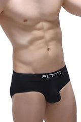 Black petitq men’s briefs brief cernin modal black with a smooth form-fitting design and white logo on the waistband