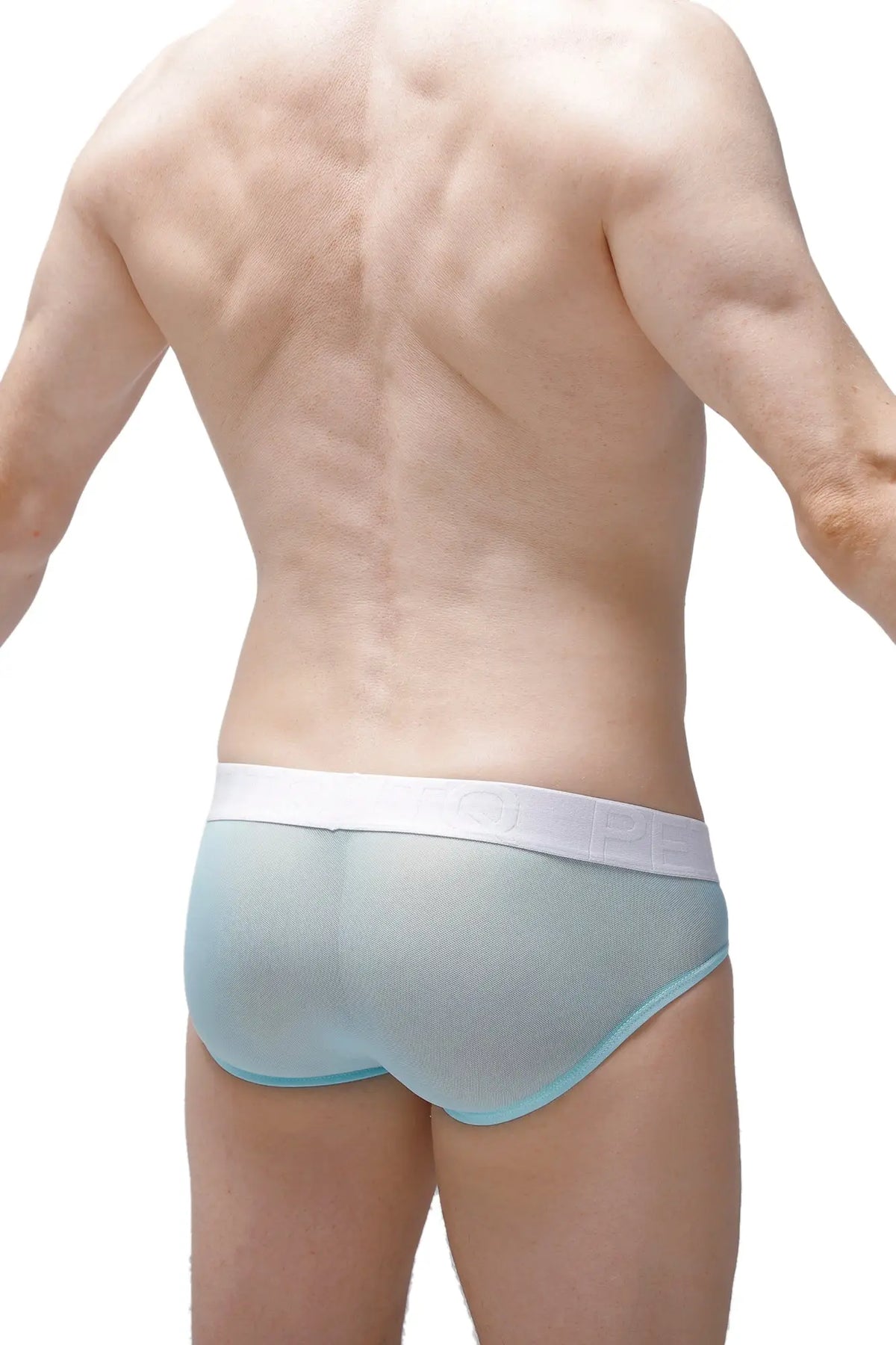 Brief dolmen net green light blue mesh briefs with white elastic waistband breathable comfortable underwear