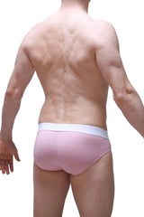 Brief dome skine tea rose pink briefs with white elastic waistband made from soft breathable fabric