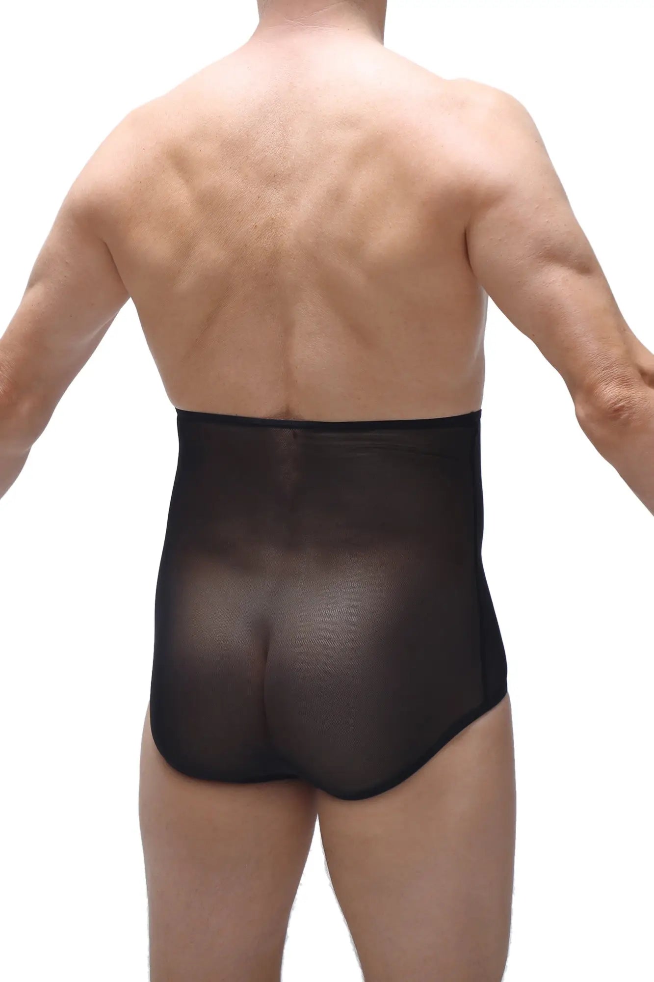 Black sheer mesh briefs brief gaine net black showing delicate breathable fabric and comfortable fit